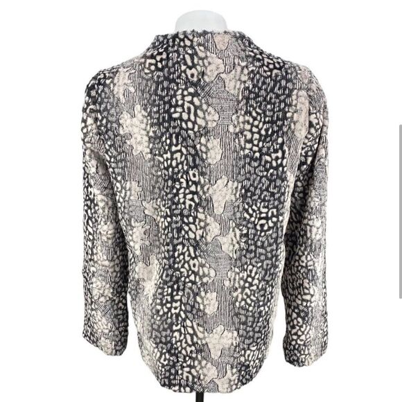 Joseph Ribkoff 163772 Animal Print Faux Fur Sequin Asymmetrical Jacket US 8 - Picture 2 of 6